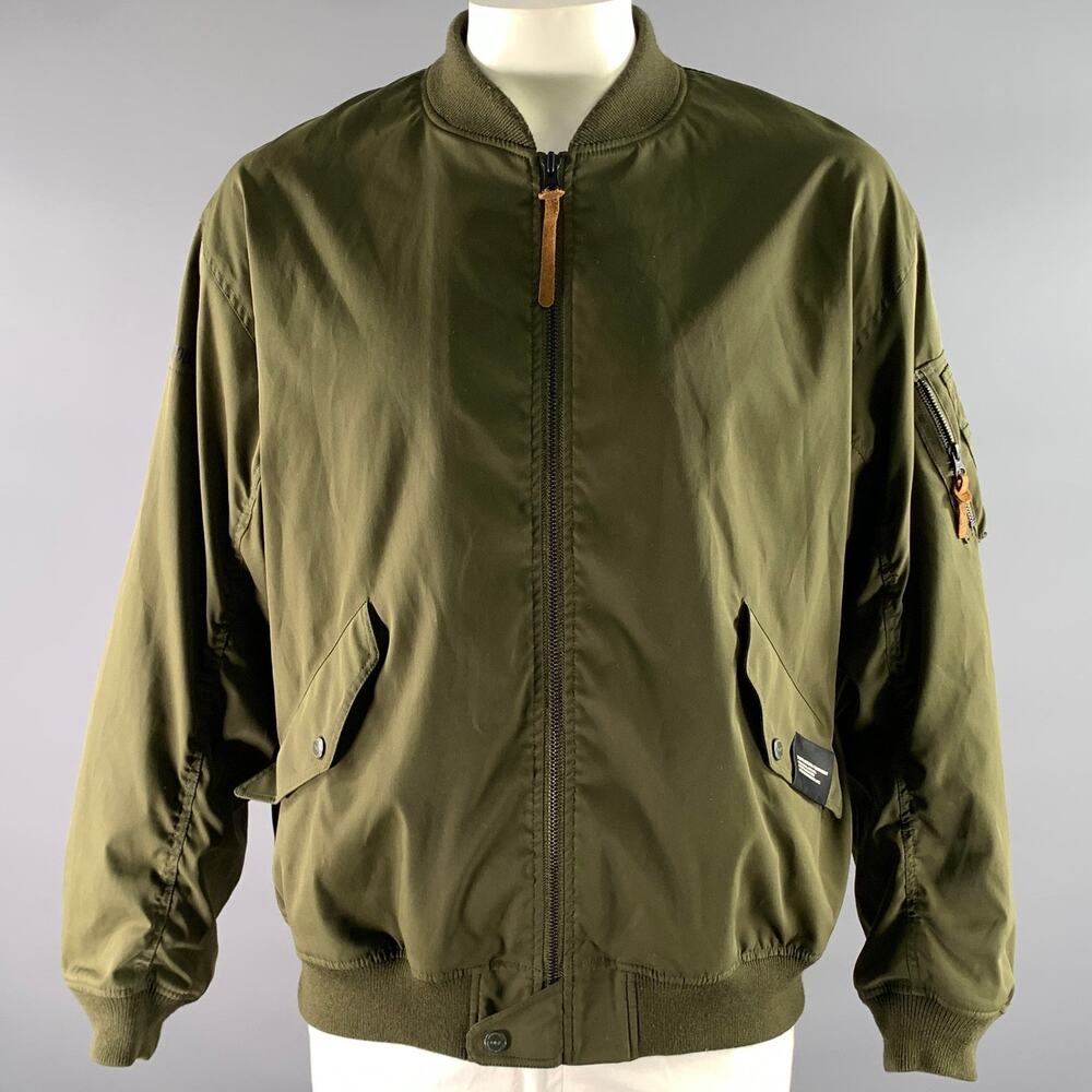 NEIGHBORHOOD Size XL Green Olive MA-1 Polyester Bomber Jacket
